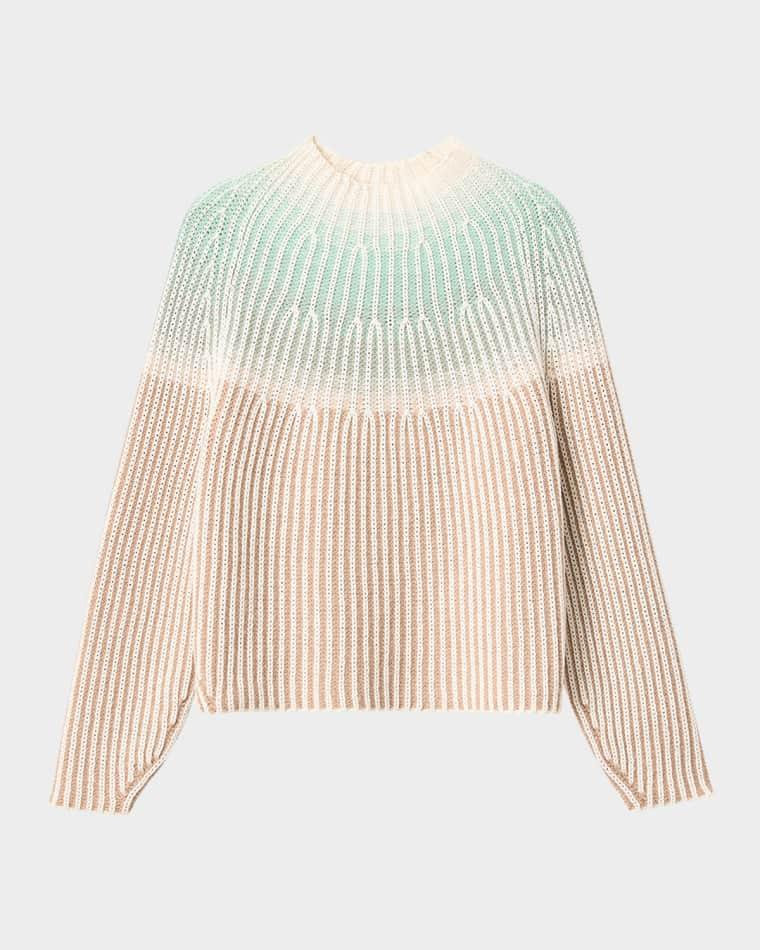Ombre Wool-Cashmere Rib Knit Sweater by LAFAYETTE 148 NEW YORK