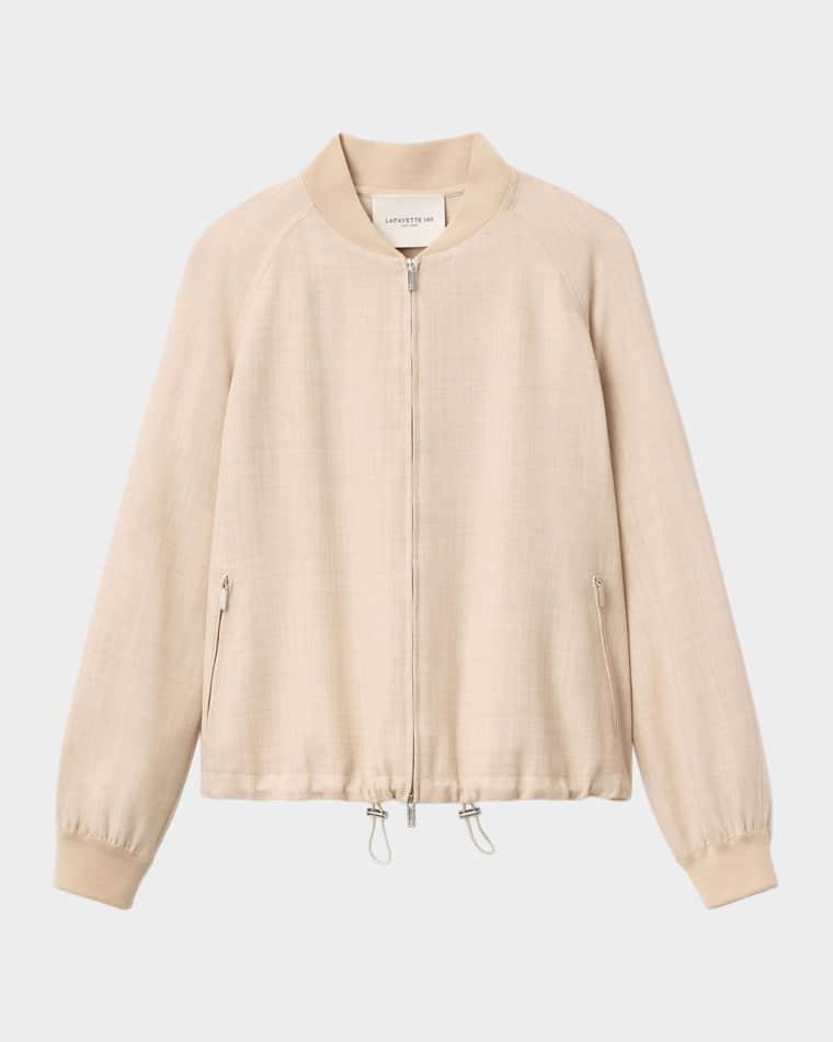 Oversized Wool-Silk Twill Bomber Jacket by LAFAYETTE 148 NEW YORK