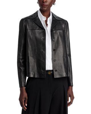 Patch Pocket Leather Jacket by LAFAYETTE 148 NEW YORK