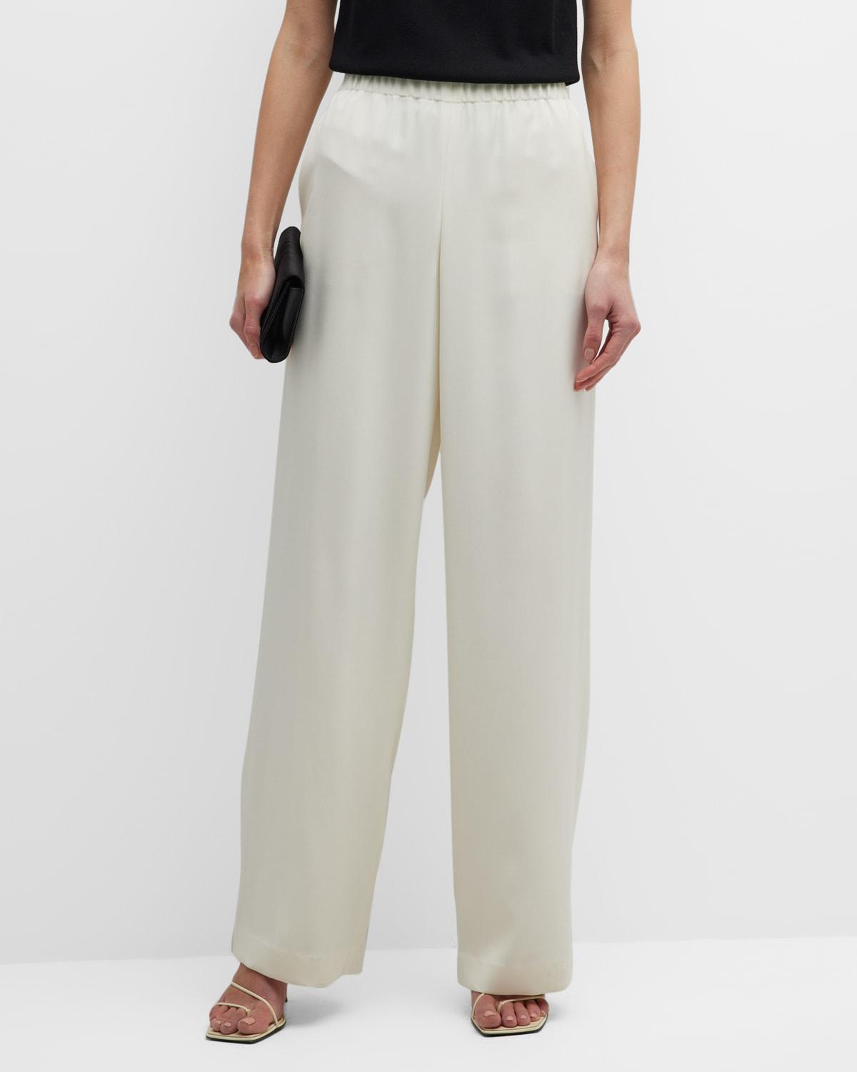 Perry Wide-Leg Stretch Silk Pants by LAFAYETTE 148 NEW YORK