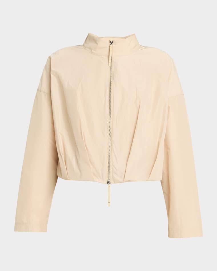Pleated Technical Twill Crop Jacket by LAFAYETTE 148 NEW YORK