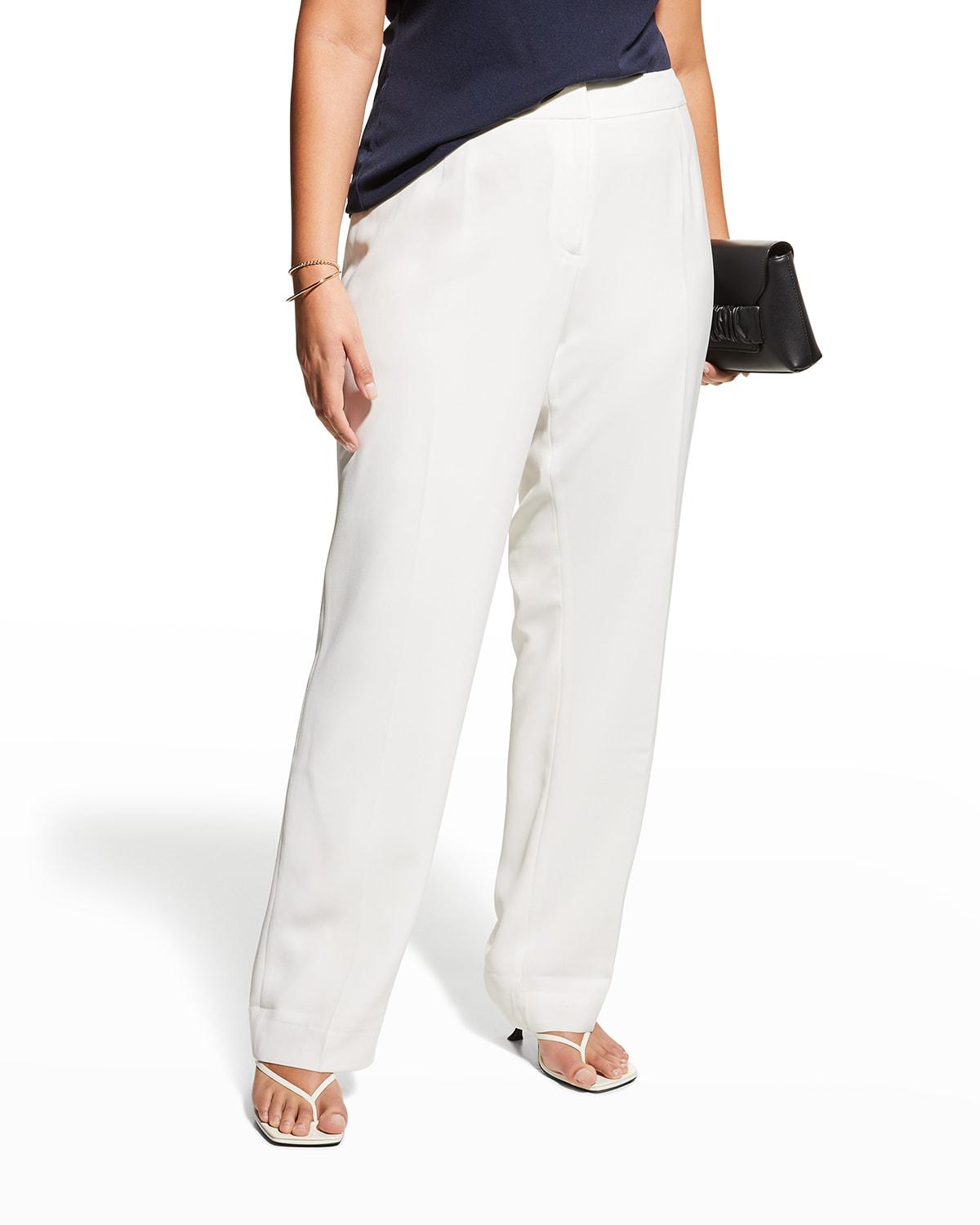 Plus Size Barrow Straight-Leg Crepe Pants by LAFAYETTE 148 NEW YORK