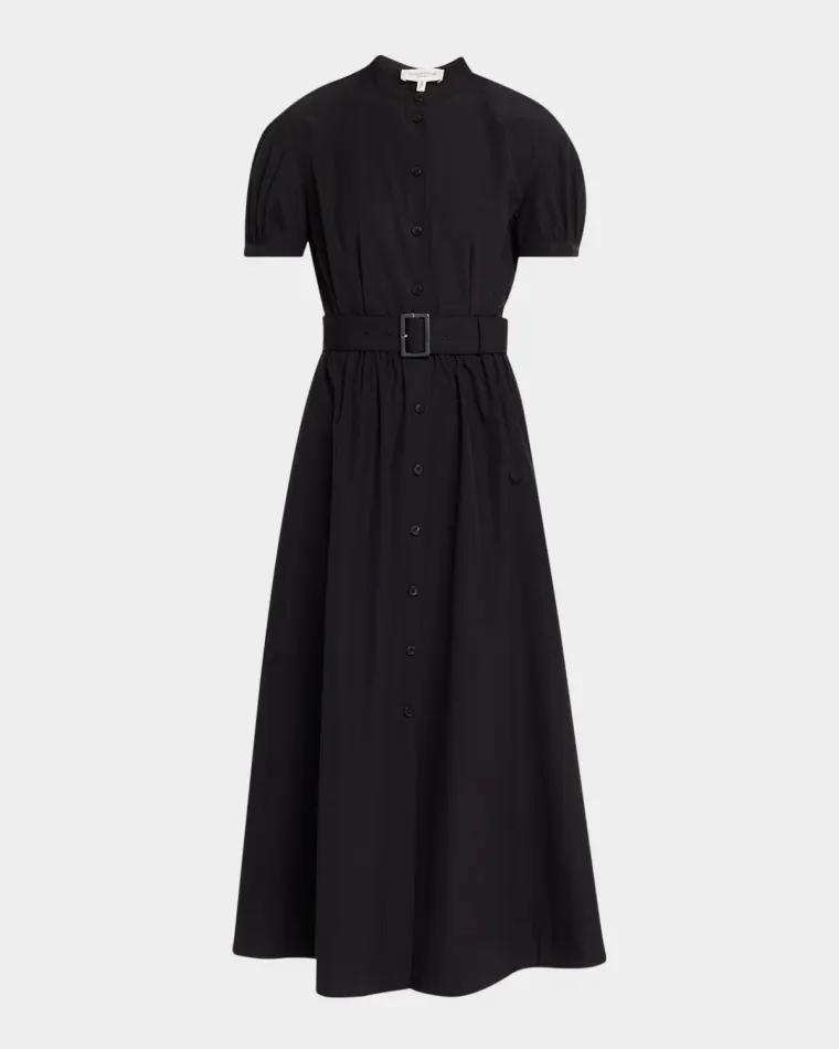 Puff-Sleeve Organic Cotton Poplin Midi Dress by LAFAYETTE 148 NEW YORK