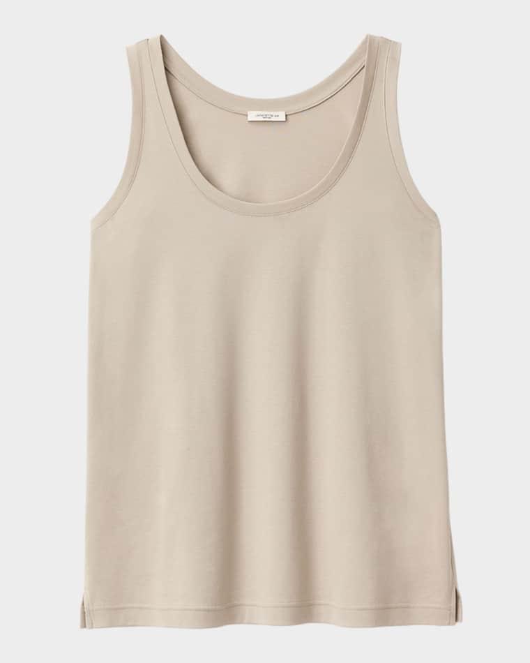 Scoop-Neck Cotton-Silk Tank by LAFAYETTE 148 NEW YORK
