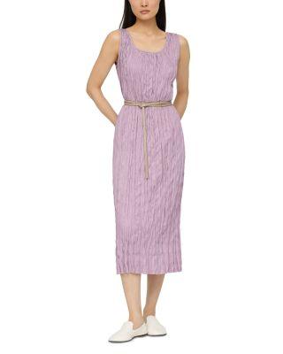 Scoop Neck Pleated Midi Dress by LAFAYETTE 148 NEW YORK