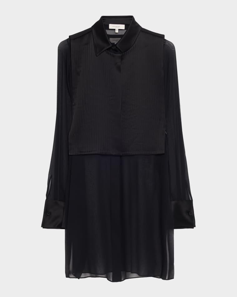 Sheer Silk Georgette Tunic & Pleated Vest Set by LAFAYETTE 148 NEW YORK
