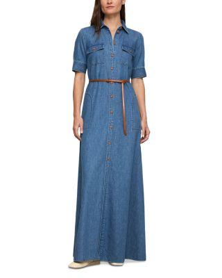 Short Sleeve Patch Pocket Maxi Shirt Dress by LAFAYETTE 148 NEW YORK