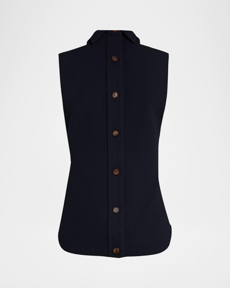 Sleeveless Cotton Pique Shirt by LAFAYETTE 148 NEW YORK