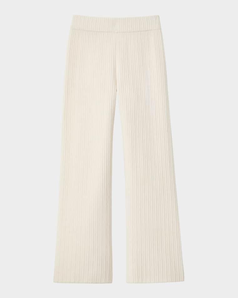 Striped Straight-Leg Cashmere Pants by LAFAYETTE 148 NEW YORK