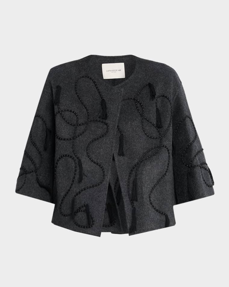 Tassel Embroidered Wool-Cashmere Jacket by LAFAYETTE 148 NEW YORK