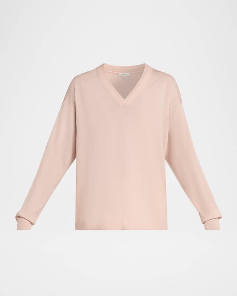 V-Neck Merino Wool Knit Sweater by LAFAYETTE 148 NEW YORK
