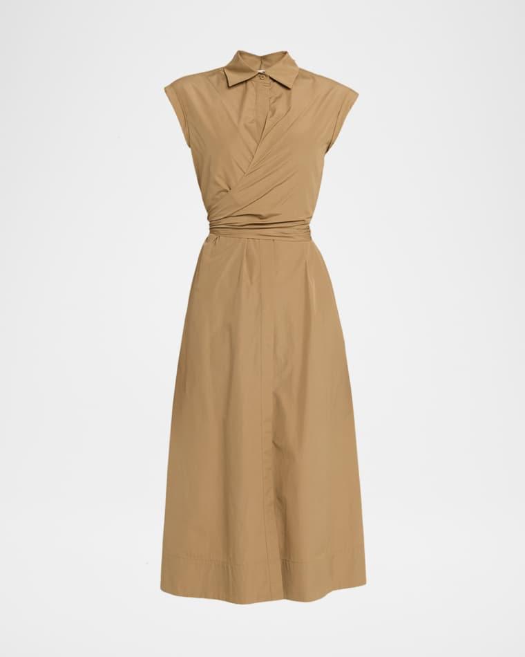 Wrap-Front Cotton Midi Shirtdress by LAFAYETTE 148 NEW YORK