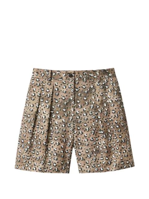 animal-print pleated shorts by LAFAYETTE 148