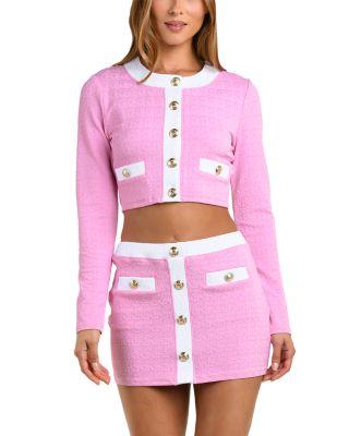 Adaline Color Blocked Swim Cover-Up Cardigan & Coco Color Blocked Skirt Cover-Up by L'AGENCE