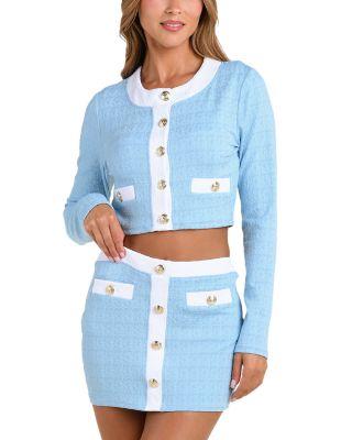 Adaline Color Blocked Swim Cover-Up Cardigan & Coco Color Blocked Skirt Cover-Up by L'AGENCE