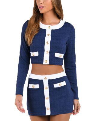 Adaline Color Blocked  Swim Cover-Up Cardigan by L'AGENCE
