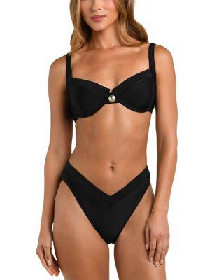 Adrienne Structured Bikini Top & Ashleigh V Front Bikini Bottom by L'AGENCE