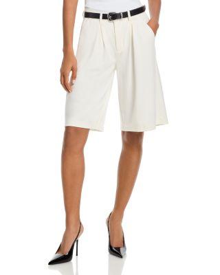 Akasha High Rise Pleated Bermuda Shorts by L'AGENCE