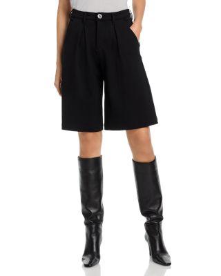 Akasha High Rise Pleated Bermuda Shorts by L'AGENCE