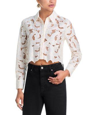 Akemi Cropped Button Down Blouse by L'AGENCE
