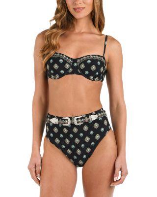 Alexandra South Western Convertible Bandeau Bikini & Vanessa South Western Belted High Waisted Bottom by L'AGENCE