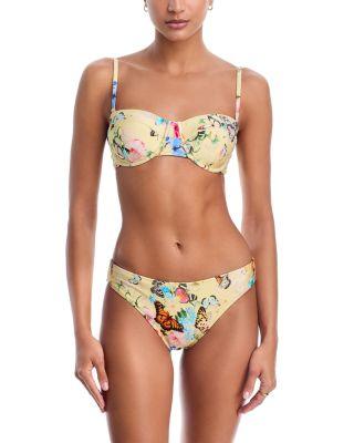 Alexandra Structured Bra Bikini Top & Nicole Garden Butterflies Classic Bikini Bottom by L'AGENCE