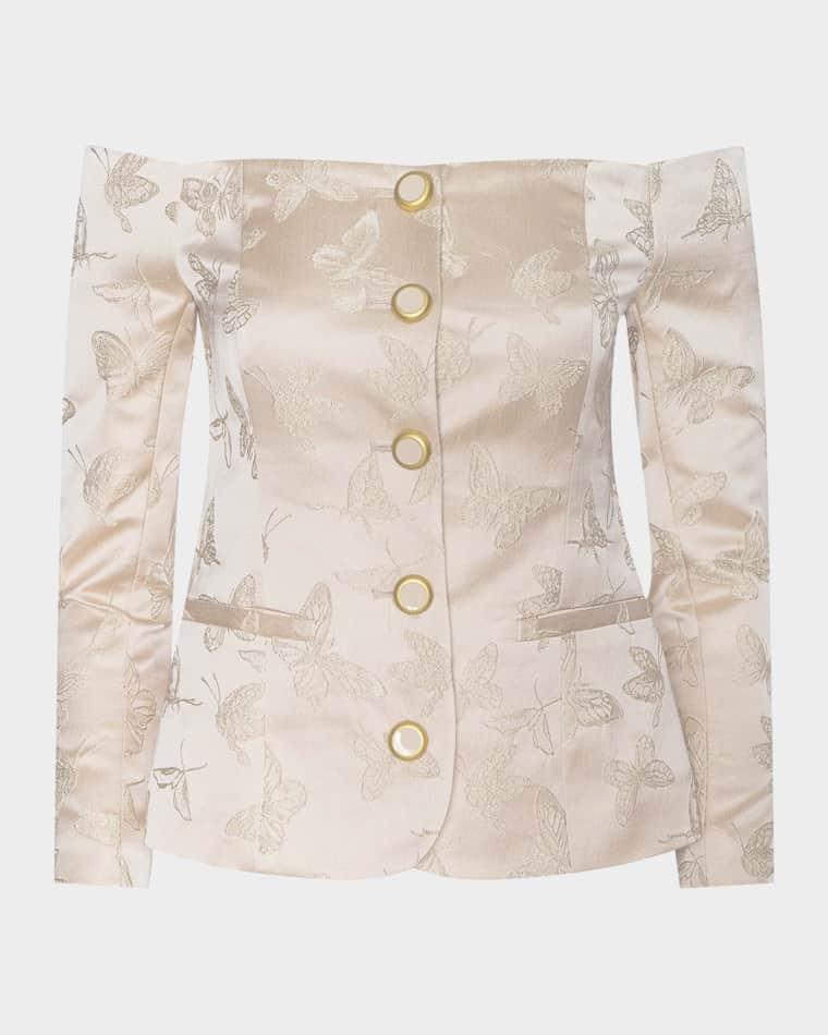 Alice Off-Shoulder Blazer Top by L'AGENCE