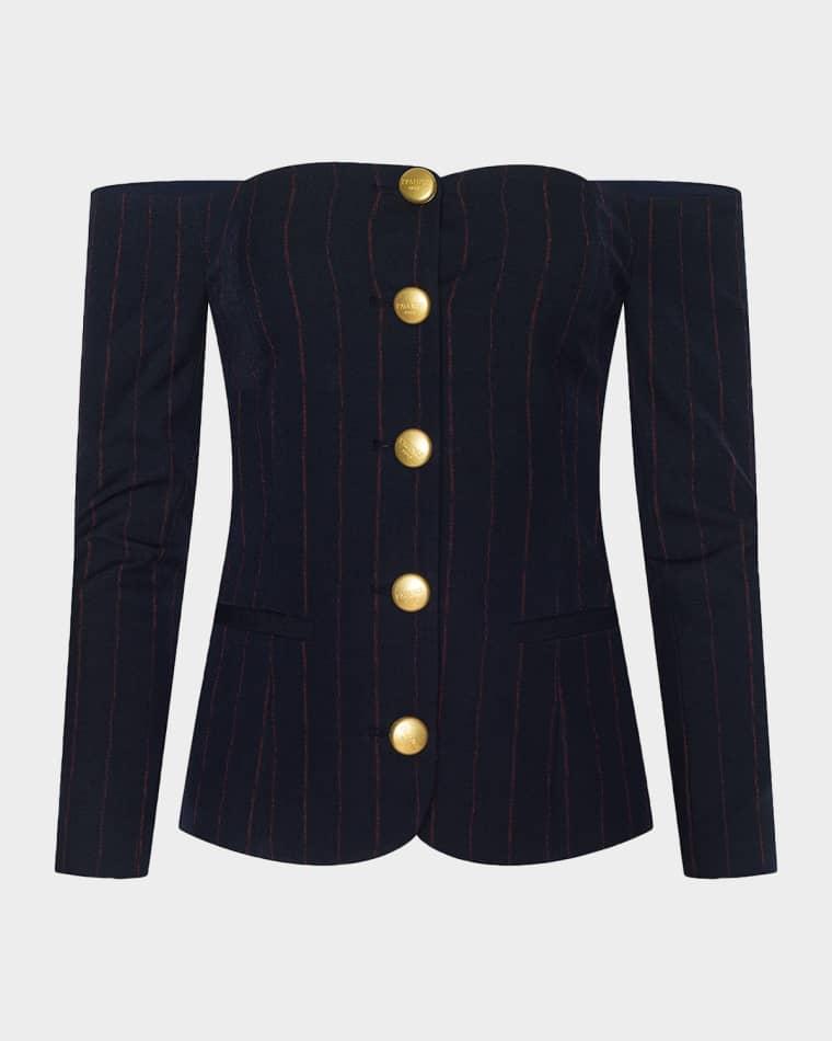 Alice Off-Shoulder Blazer Top by L'AGENCE