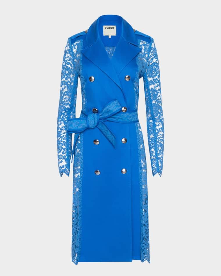 Amata Belted Lace Trench Coat by L'AGENCE