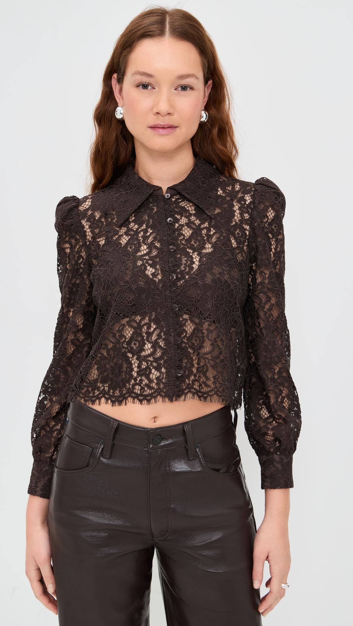Anita Lace Button Up by L'AGENCE