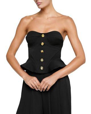 Anna Structured Peplum Corset Top by L'AGENCE