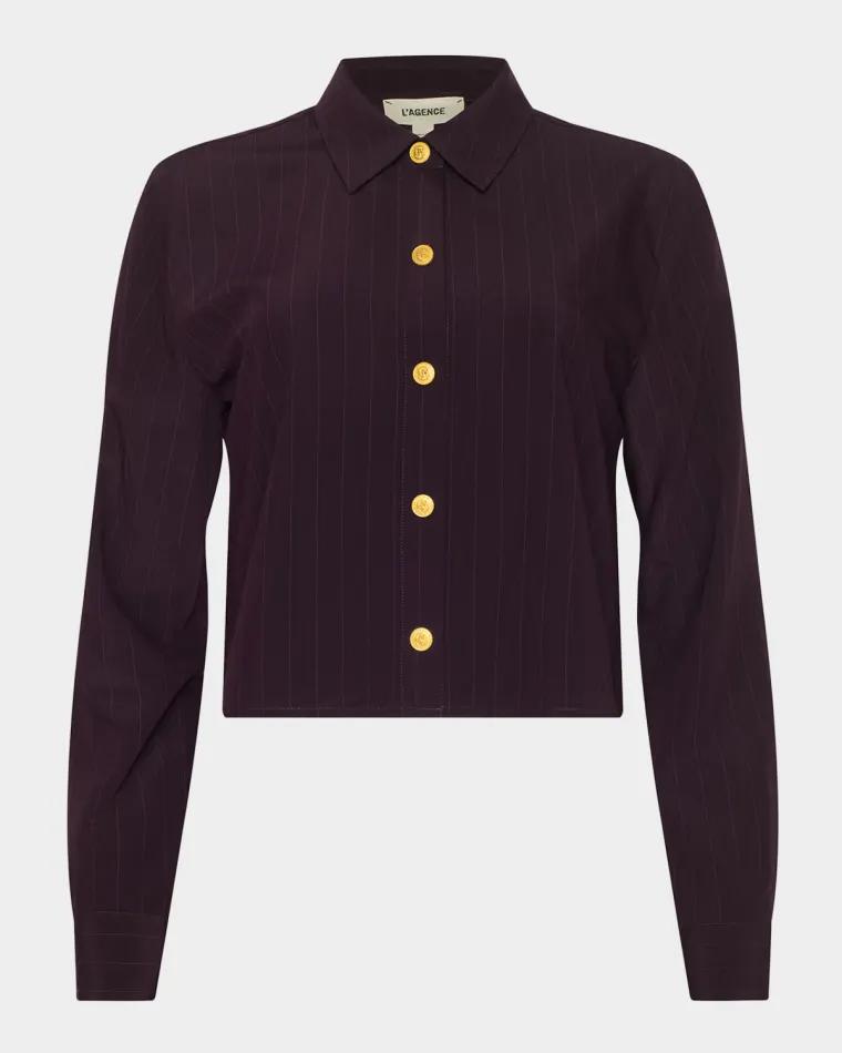 Armida Pinstripe Long-Sleeve Shirt by L'AGENCE