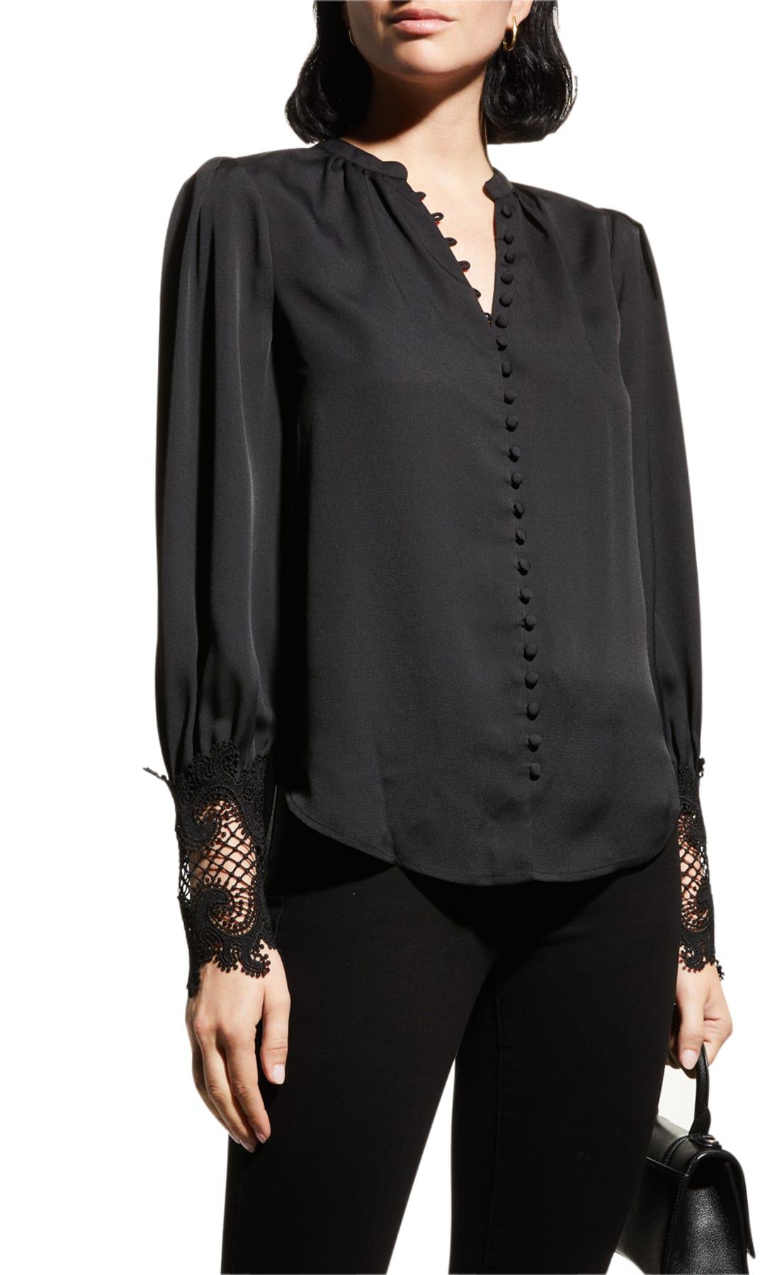 Ava Lace-Cuff Blouse by L'AGENCE