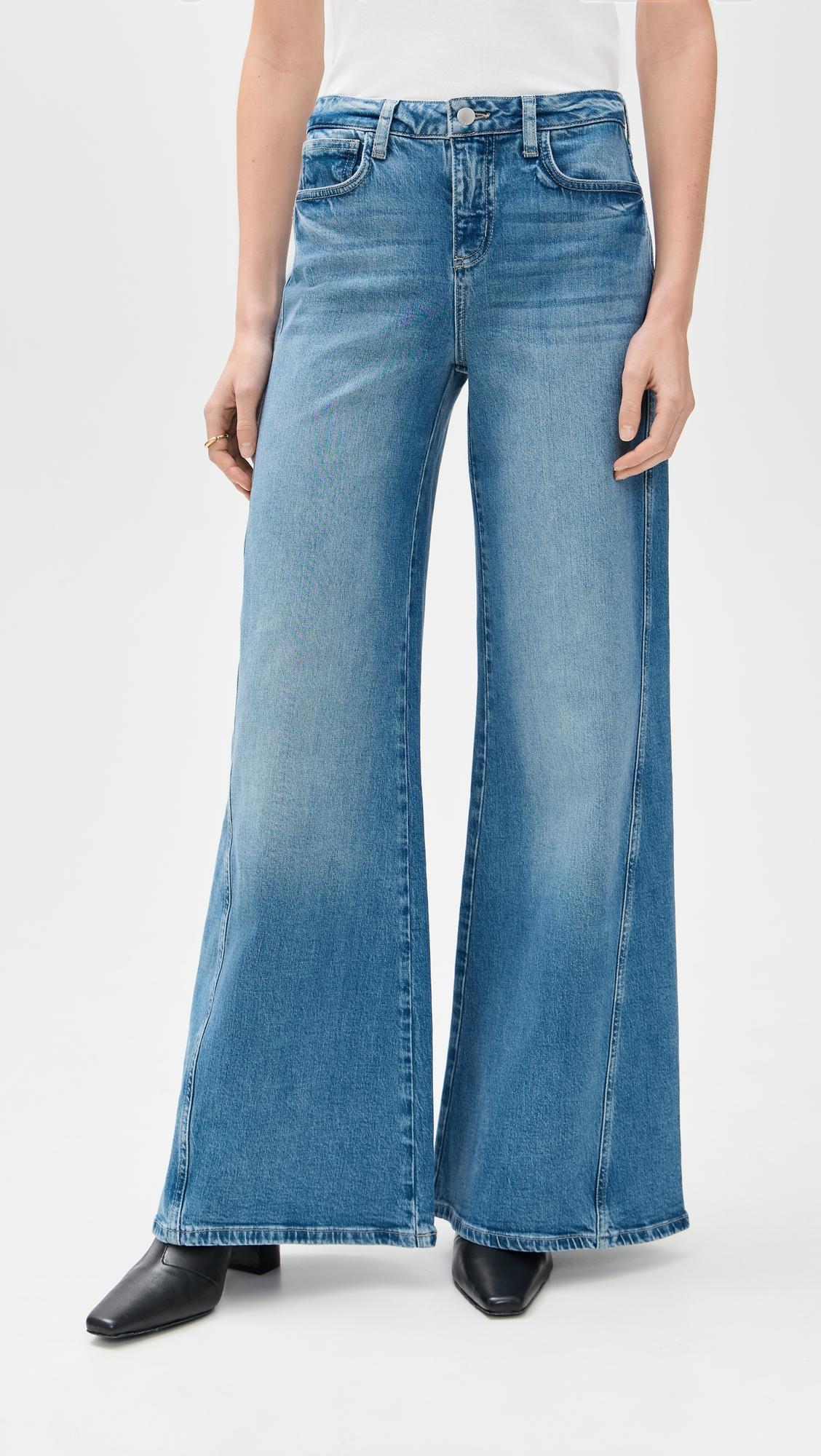 Beau High Rise T-Seam Wide Leg Jeans by L'AGENCE