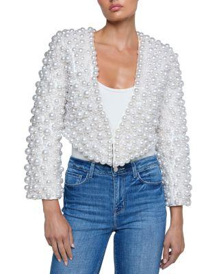 Belle Oversized Pearl Jacket by L'AGENCE