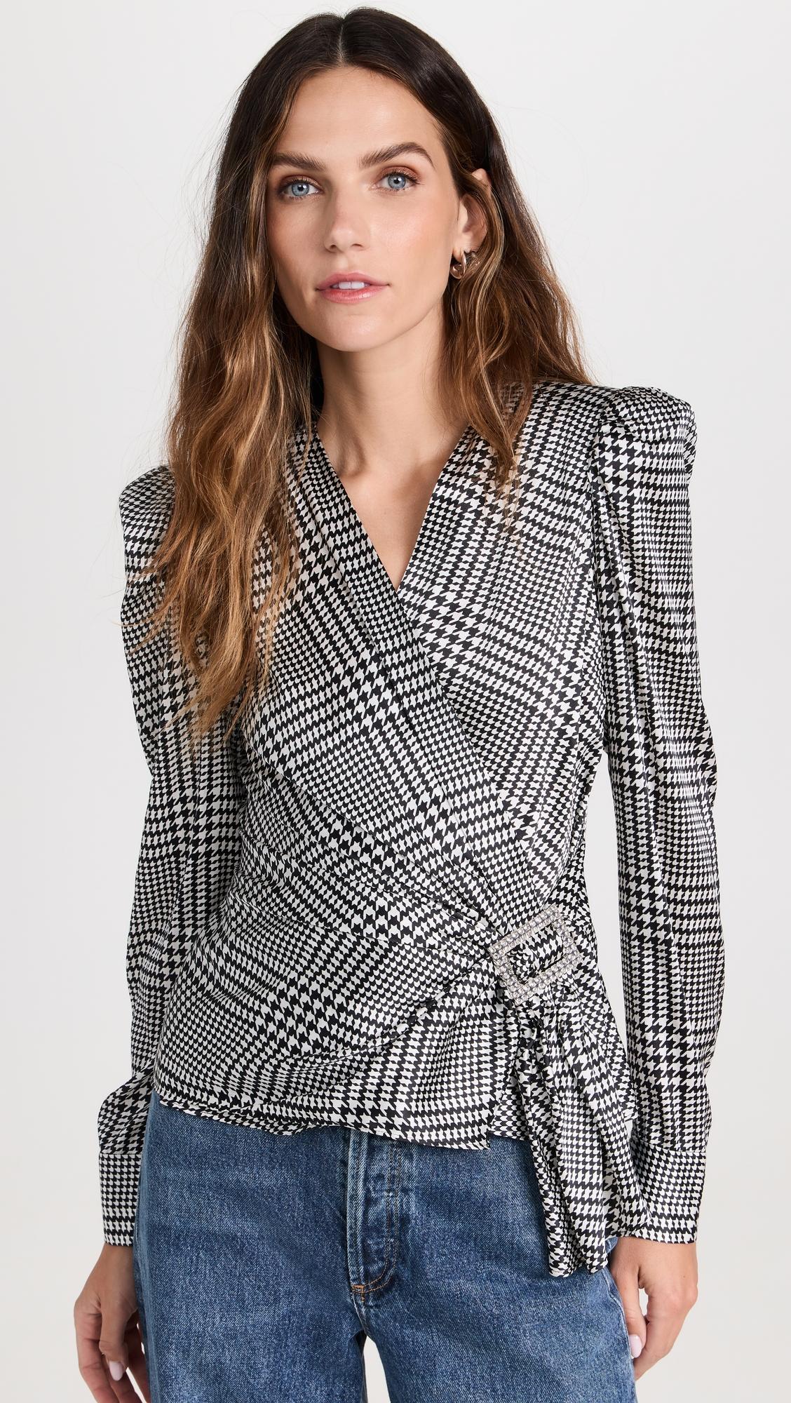 Bensen Wrap Blouse with Buckle by L'AGENCE