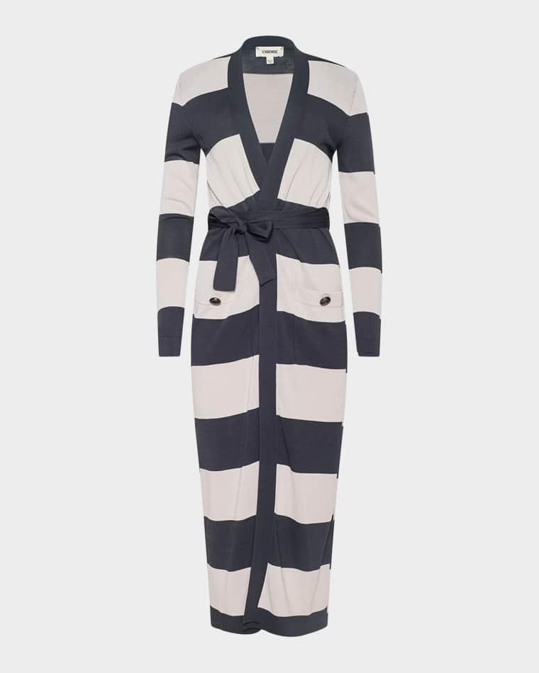 Berlin Striped Duster Cardigan by L'AGENCE