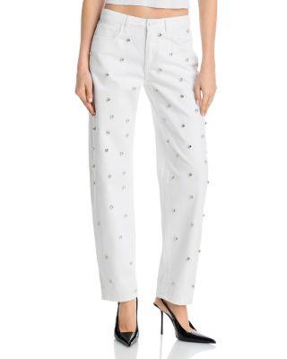Bex High Rise Embellished Rodeo Jeans in Blanc by L'AGENCE