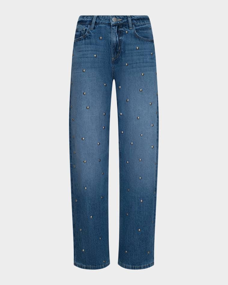 Bex High-Rise Studded Rodeo Jeans by L'AGENCE