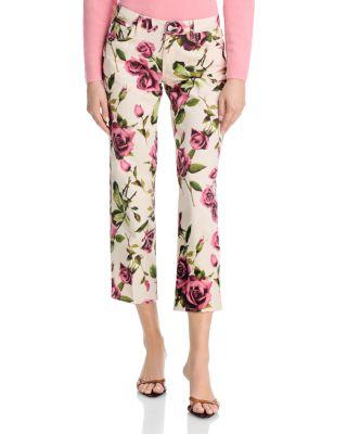 Blaine Low Rise Crop Stovepipe Jeans in Ecru/Mauve Romantic Rose by L'AGENCE