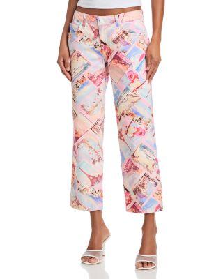 Blaine Low Rise Crop Stovepipe Jeans in Pink Postcard by L'AGENCE
