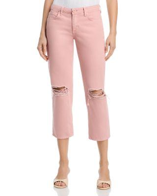 Blaine Low Rise Cropped Stovepipe Jeans in Misty Rose by L'AGENCE