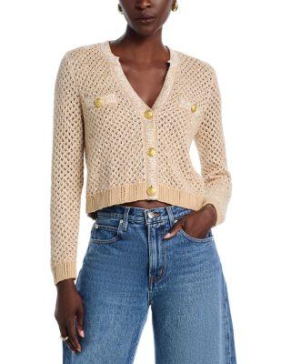 Blanca Cropped V Neck Cardigan by L'AGENCE