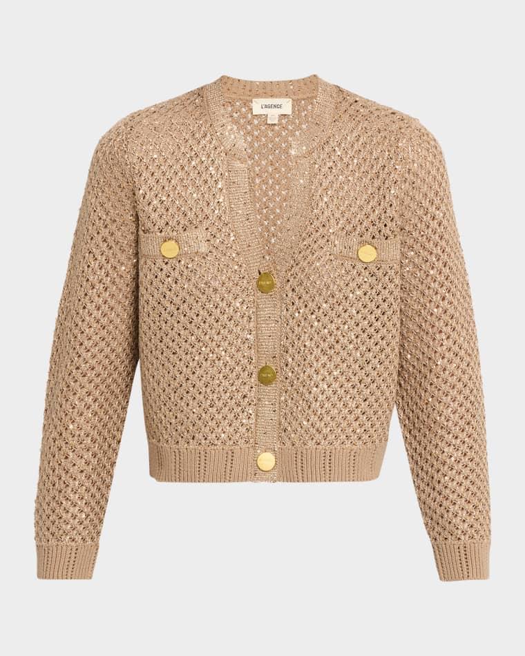 Blanca Sequined Knit Cardigan by L'AGENCE