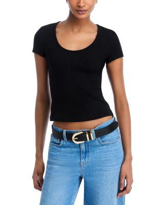 Brynlee Short Sleeve Scoop Neck Tee by L'AGENCE