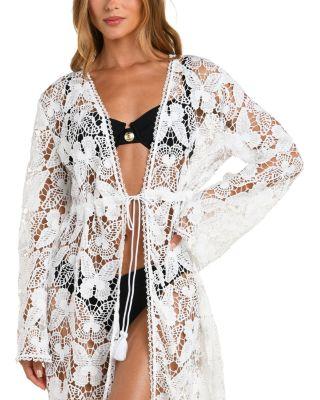 Butterfly Crocheted Cover Up Robe by L'AGENCE