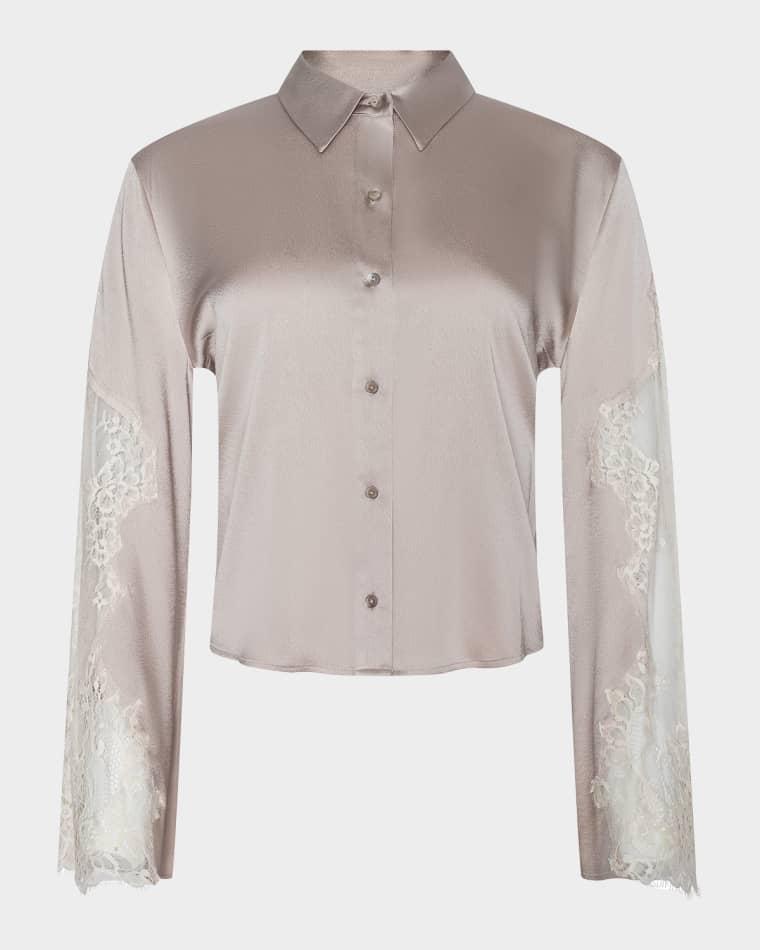 Capri Lace Sleeve Blouse by L'AGENCE
