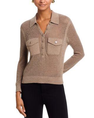 Carine Pointelle Collared Sweater by L'AGENCE