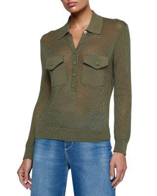 Carine Pointelle Collared Sweater by L'AGENCE