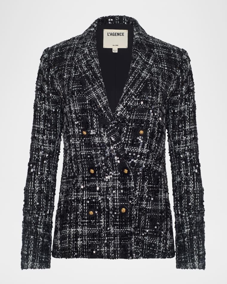 Colin Sequined Tweed Blazer by L'AGENCE